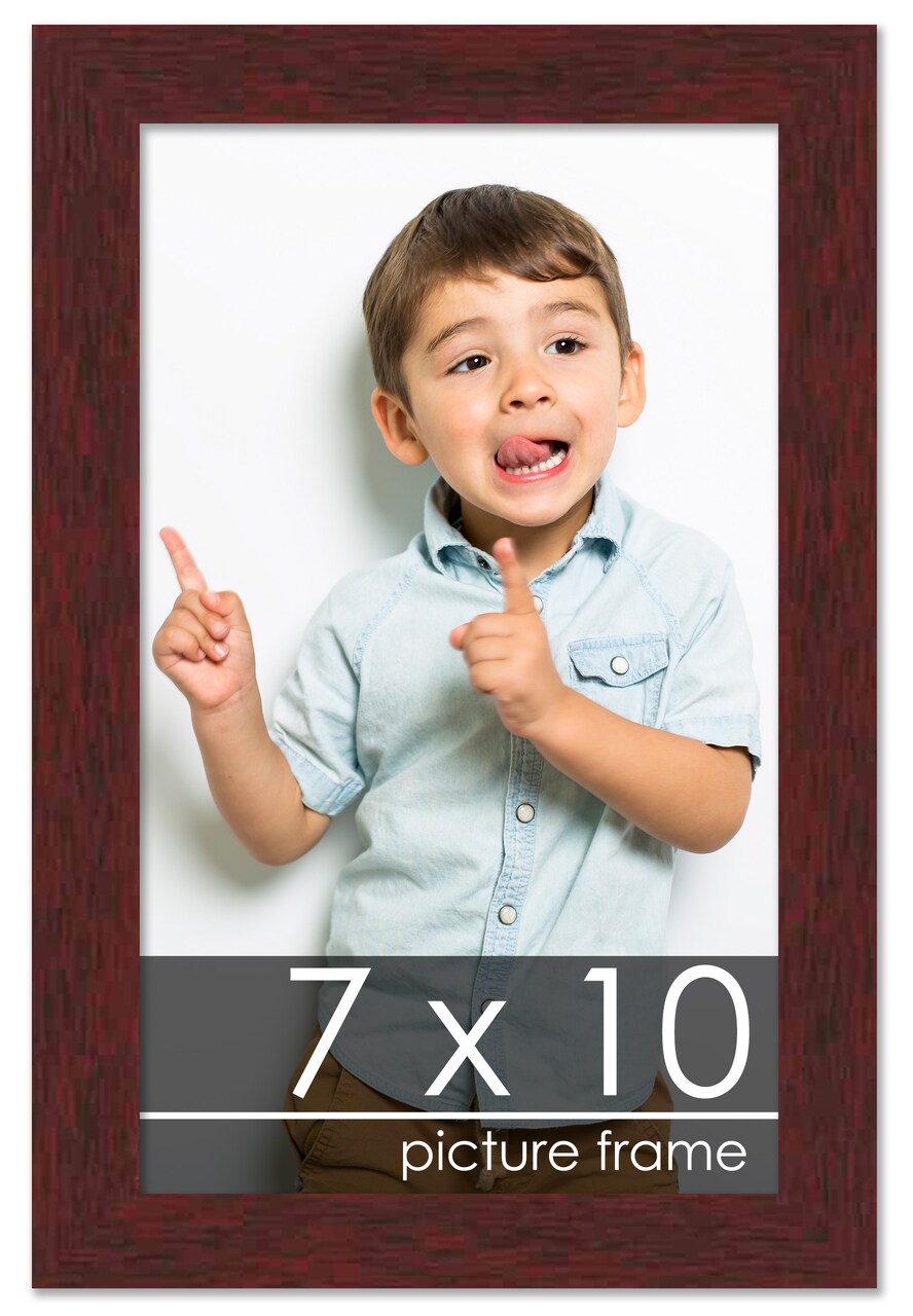 7x10 Solid Wood Picture Frame with UV-Resistant Acrylic & Acid-Free Backing, Available in 6 Finishes: Matte Black, Matte White, Metallic Bronze, Silver, Natural Wood Grain & Mahogany